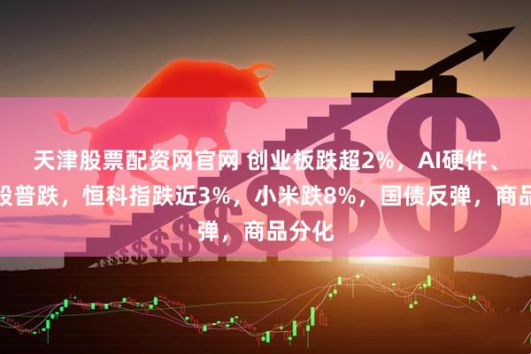 天津股票配资网官网 创业板跌超2%，AI硬件、算力股普跌，恒科指跌近3%，小米跌8%，国债反弹，商品分化